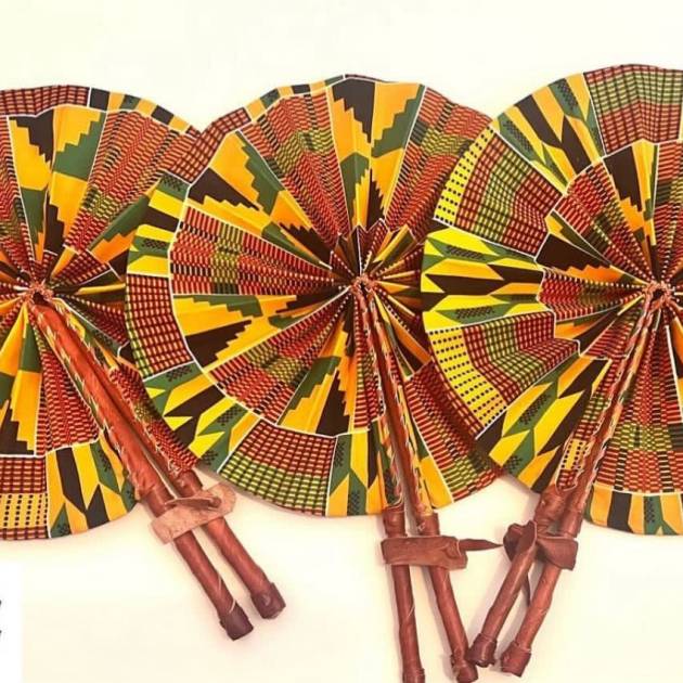 African Kente Handcrafted Foldable Fan