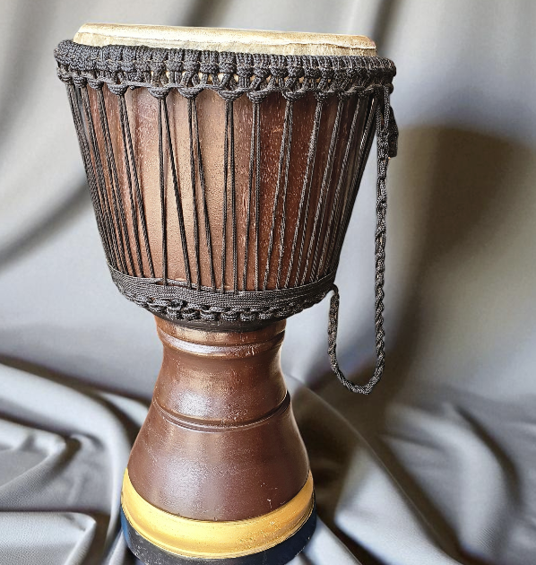 Traditional West African Drum (Brown Side View)