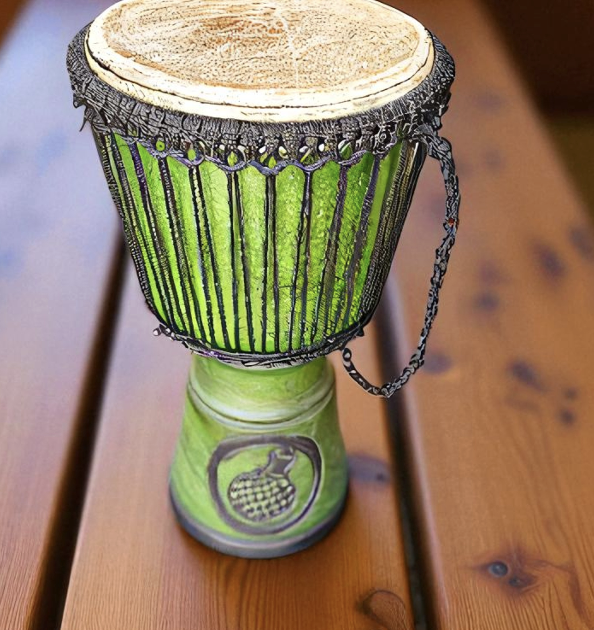 Traditional West African Drum (Green)