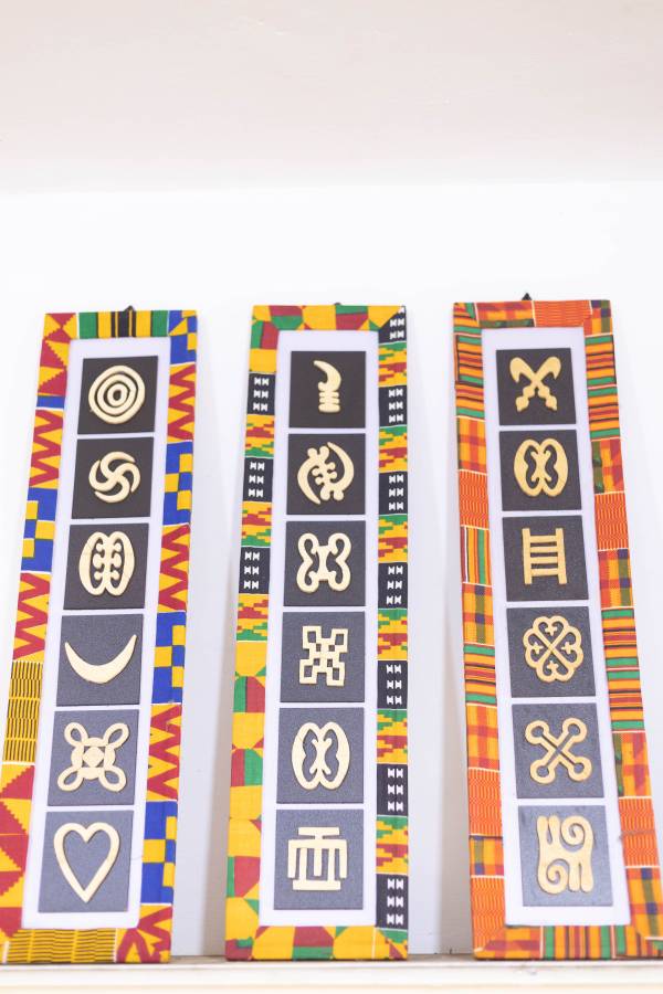 Kente-Framed Adinkra Wall Panel