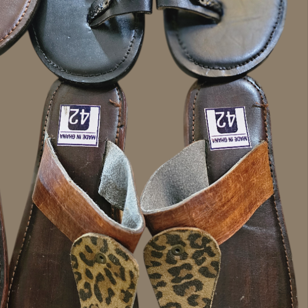 Luxury Traditional Leather Open-Toe Slippers